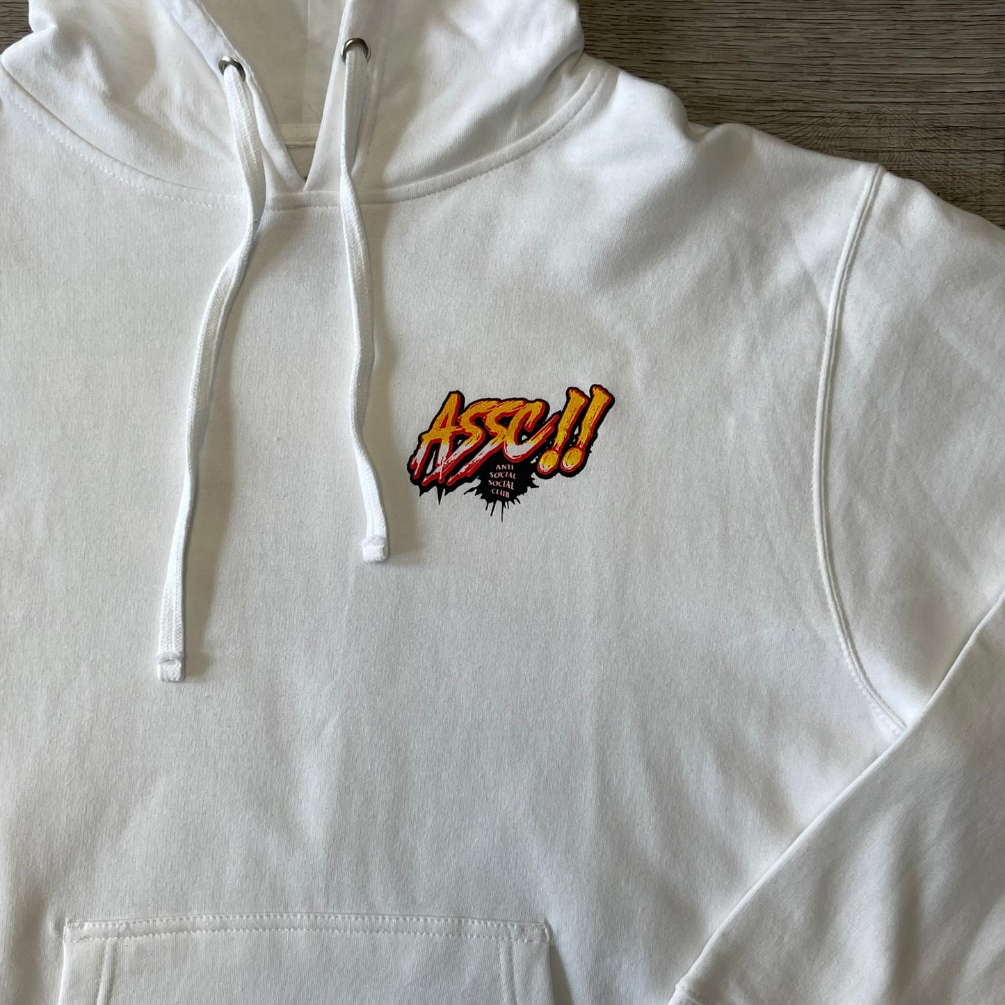 Anti Social Club ASSC White Zip Up Hoodie Size Medium