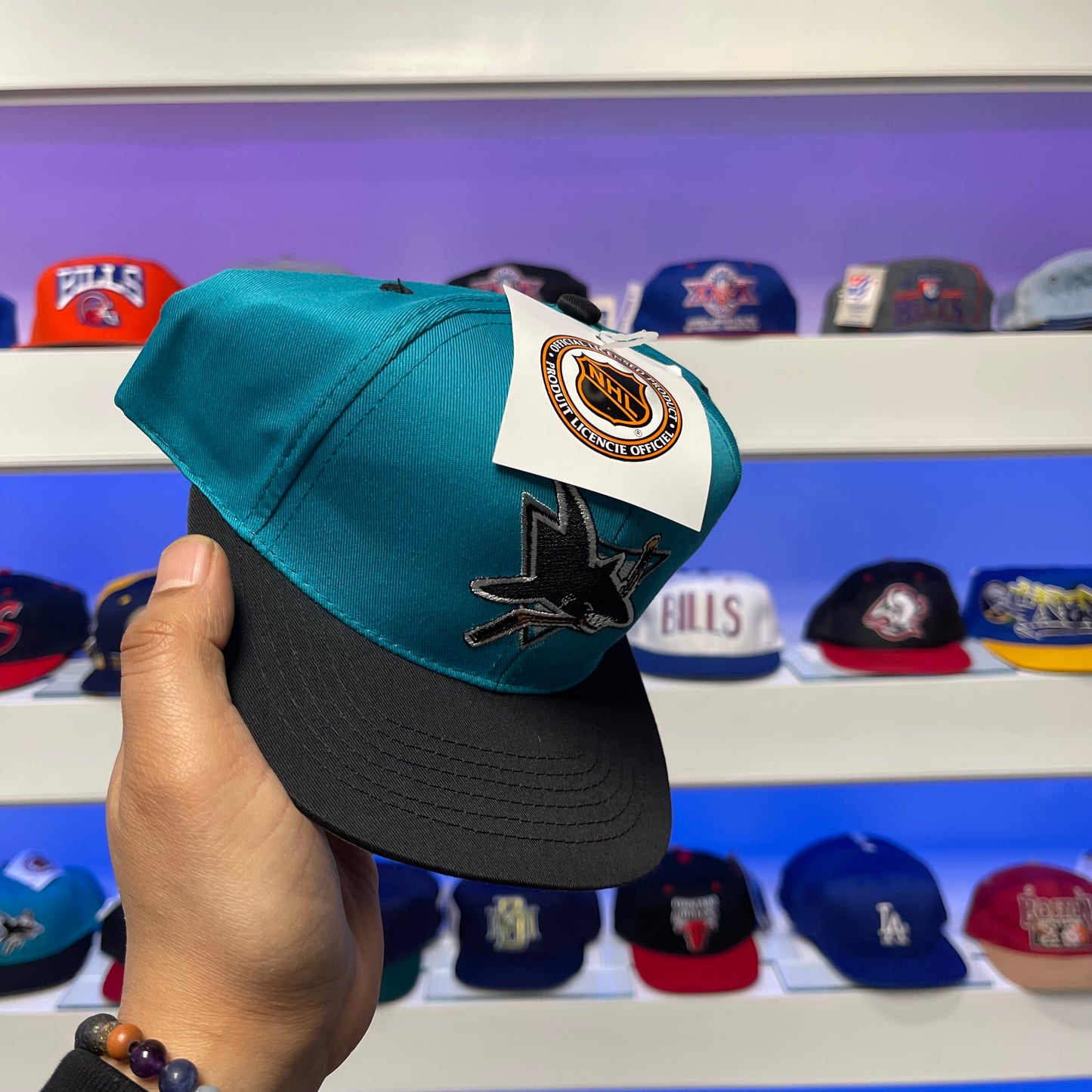 Vintage 1990s NHL San Jose Sharks Youth Size Snap Back New with Tags