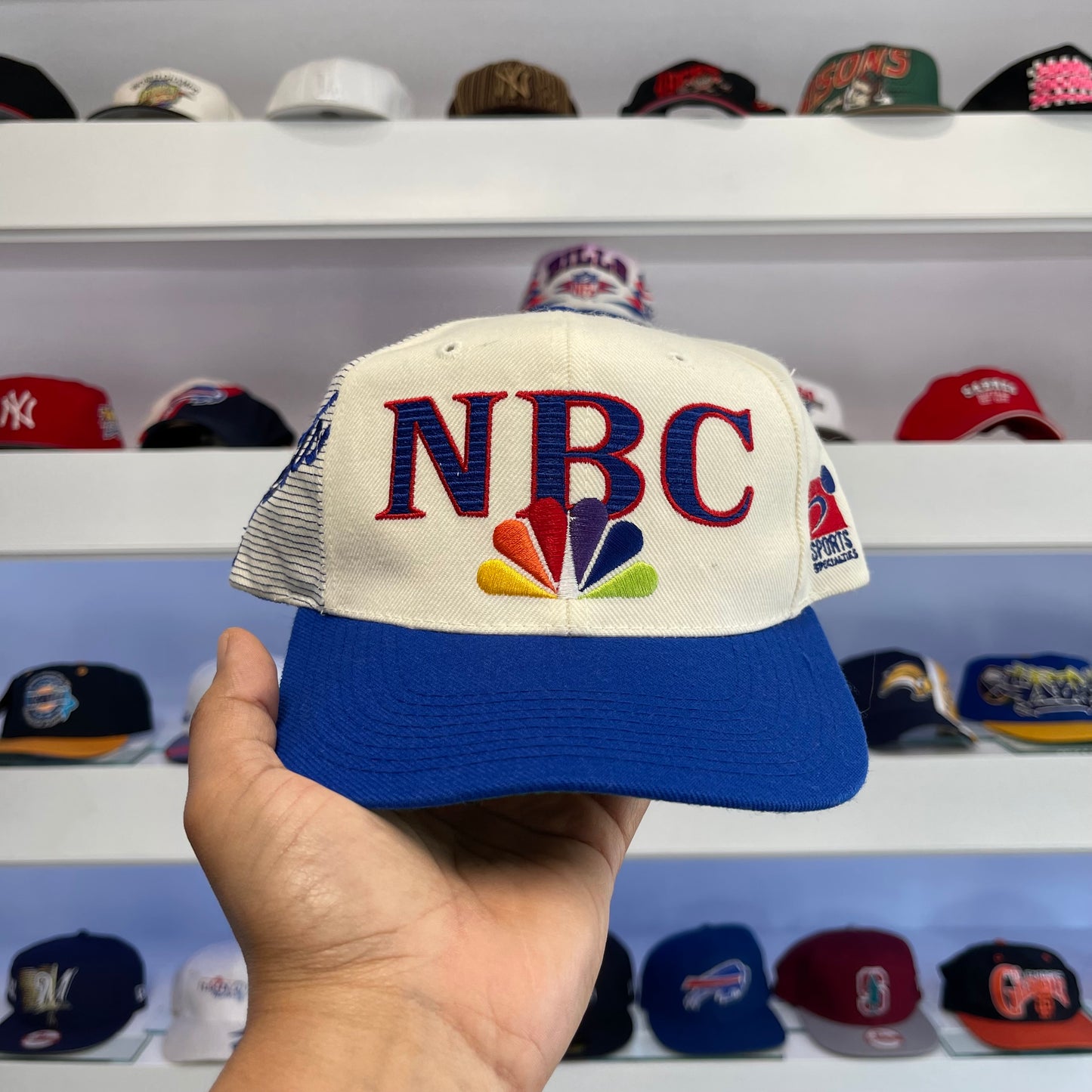 Vintage NBC News White Dome Sports Specialties Snap Back