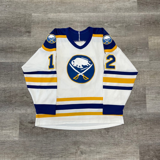 Vintage Rick Vaive Buffalo Sabres CCM Jersey Size Large 21.5x27.5