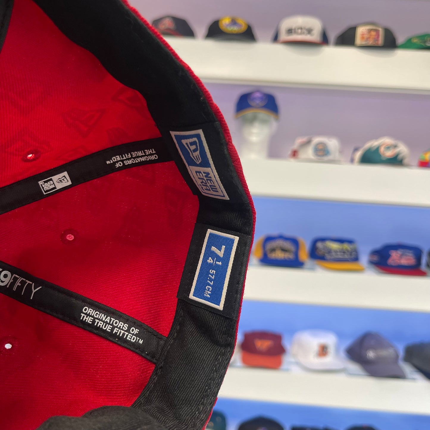 Vintage Y2K Red New Era Fitted Size 7 1/4