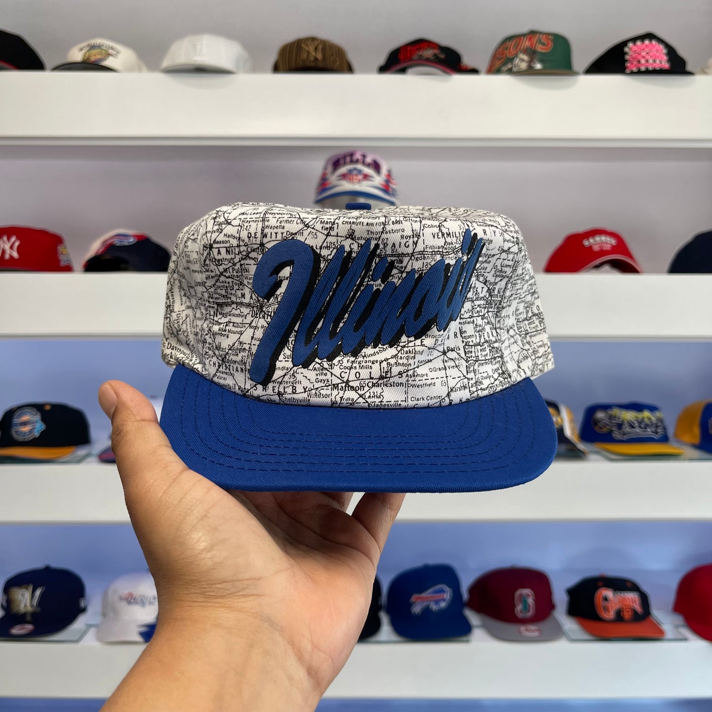 Vintage 1990s Illinois Map Snap Back