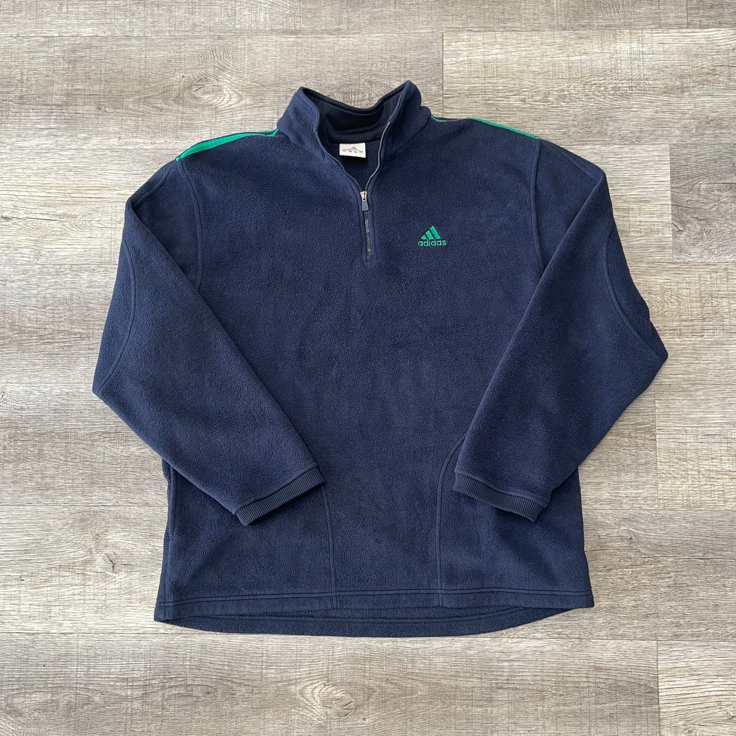 Vintage Y2K Adidas Quarter Zip Fleece Size XXL