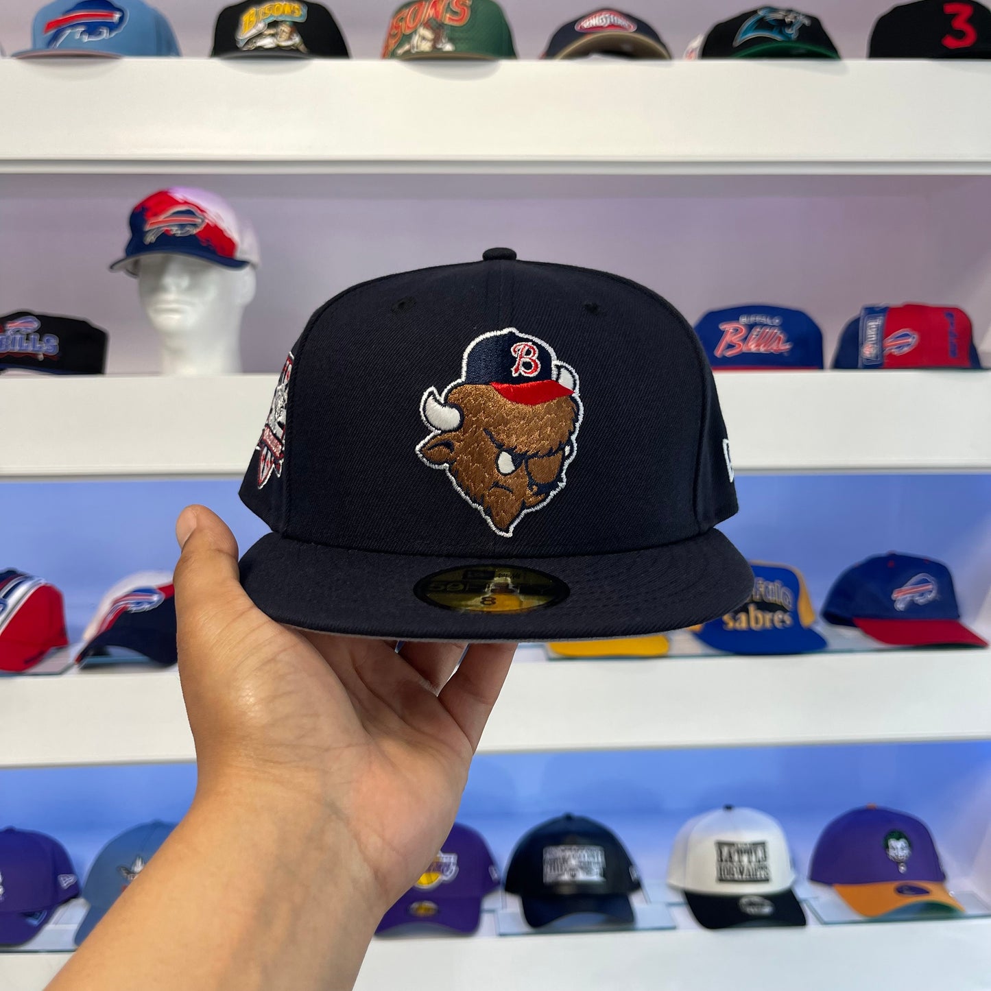 Buffalo Bisons Sliding Logo Buffalo Exclusive Fitted Size 8