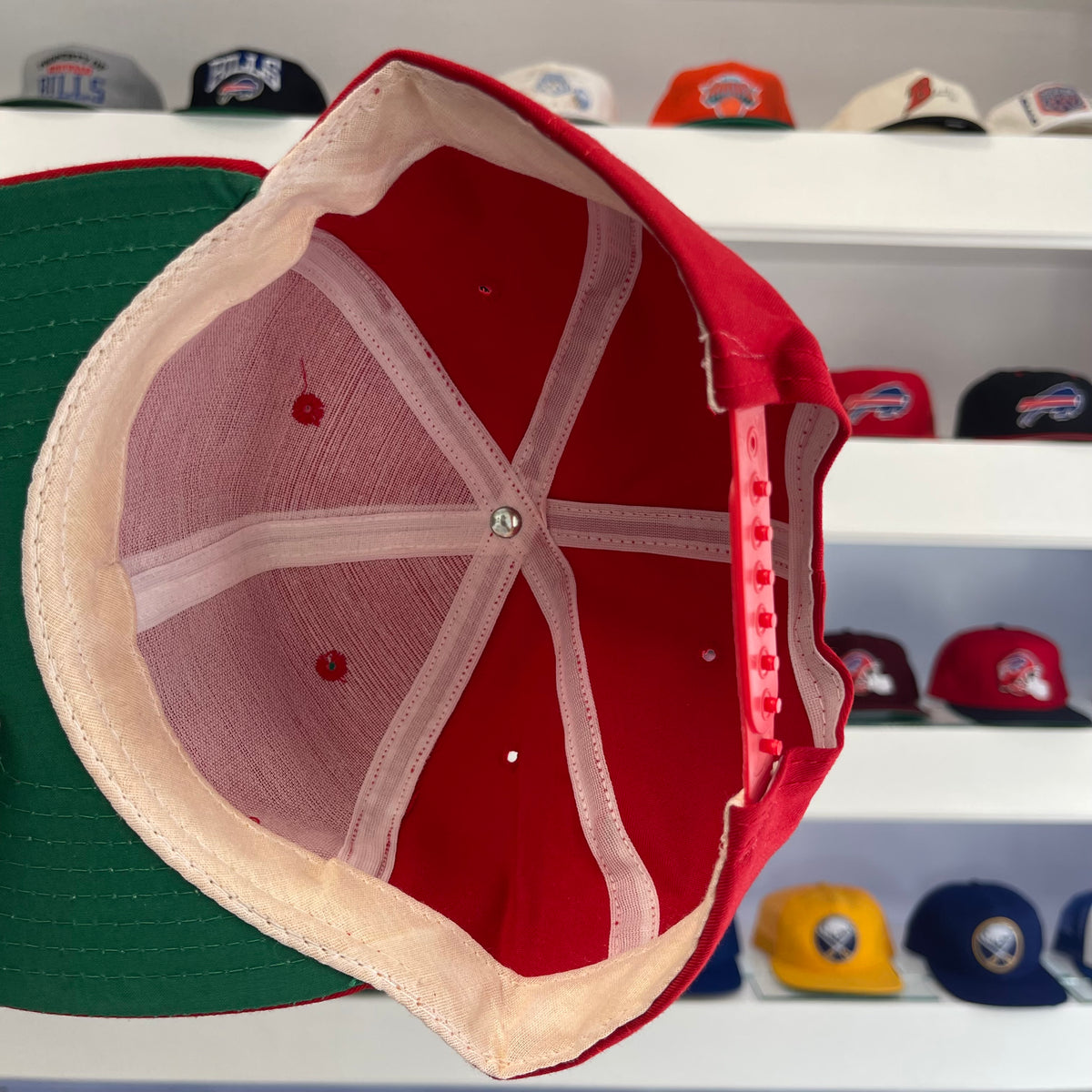 Vintage 1990s NFL New England Patriots Red Dome Wool Snap Back Dead Stock New