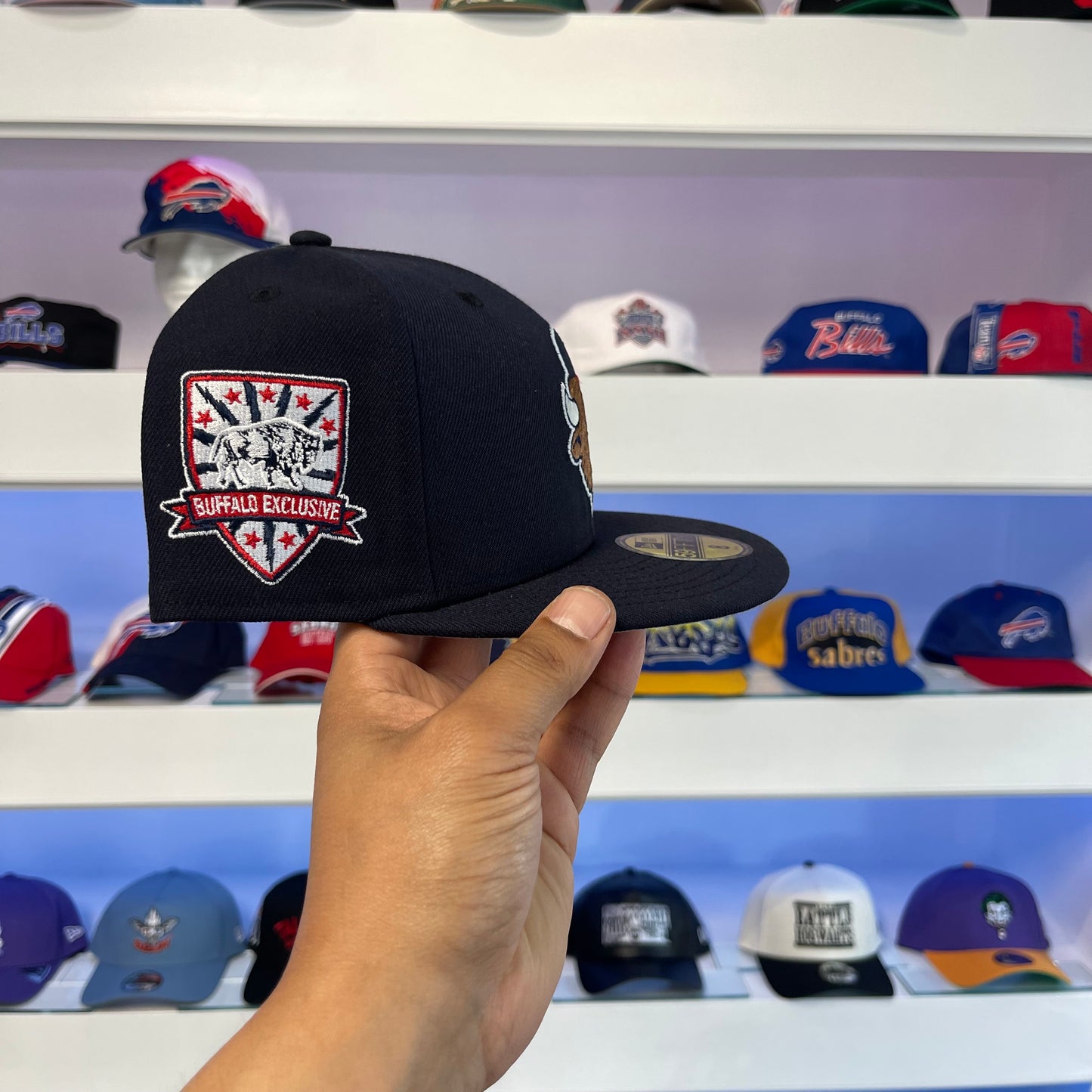 Buffalo Bisons Sliding Logo Buffalo Exclusive Fitted Size 8