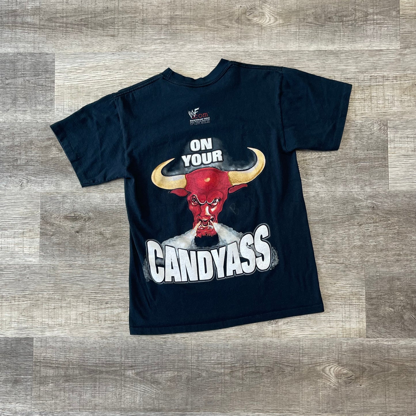 Vintage 1998 WWF T-shirt Layeth The Smacketh Down On Your Candyass Wrestling Rock Size Medium