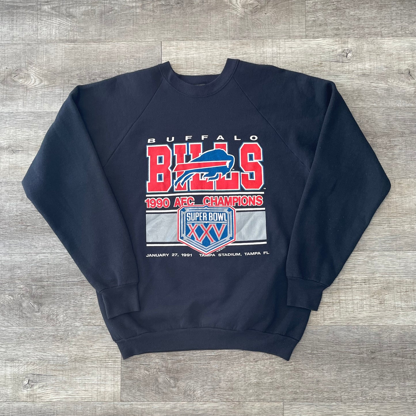 Vintage 1990 NFL Buffalo Bills AFC Champions Sweatshirt Size XL