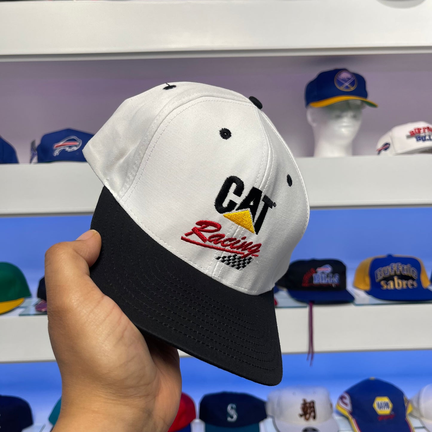 Vintage NASCAR CAT Racing Snap Back Dead Stock New