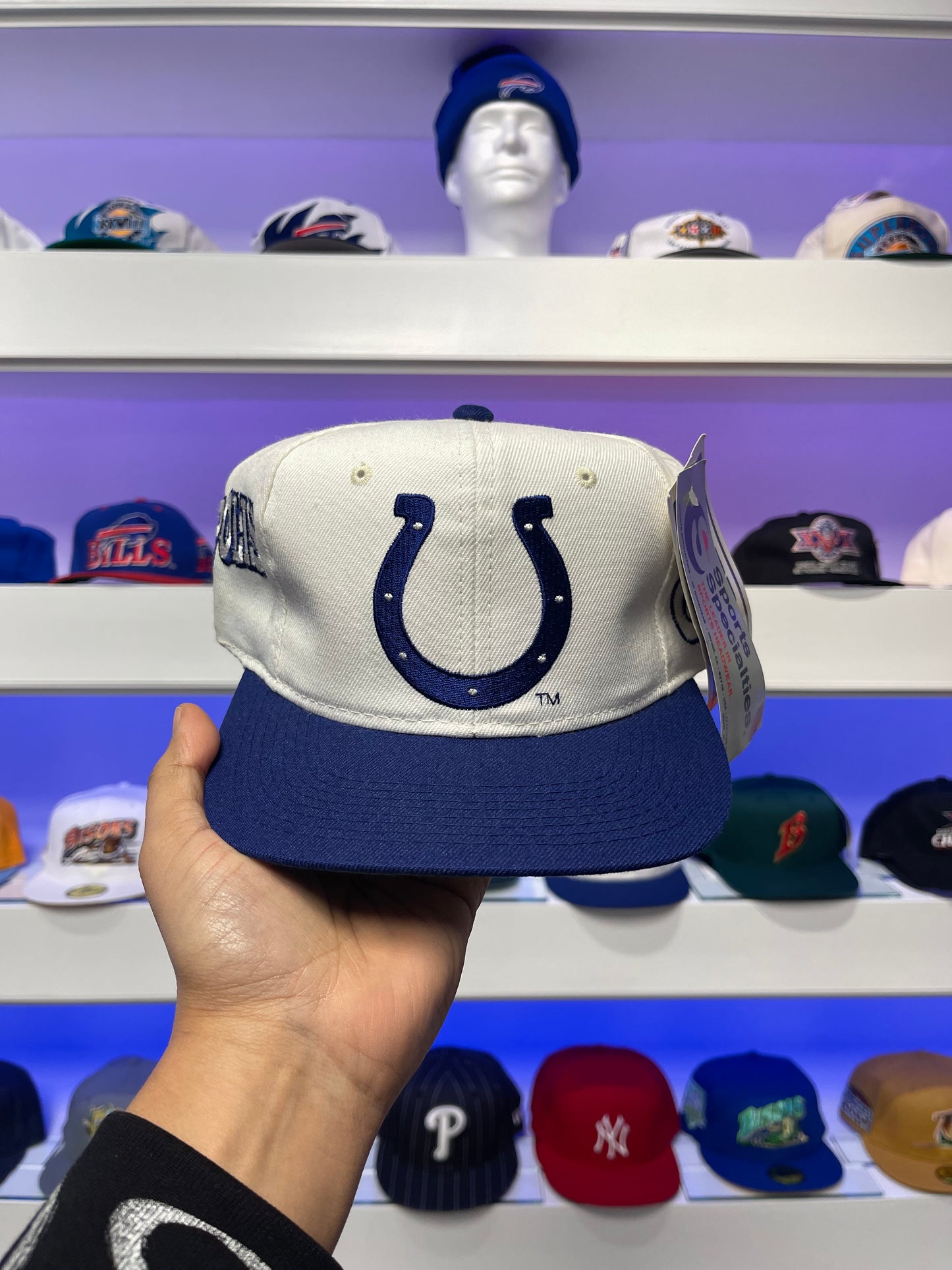Vintage Indianapolis Colts Deportes Especial Snap Back Nuevo Con Etiquetas