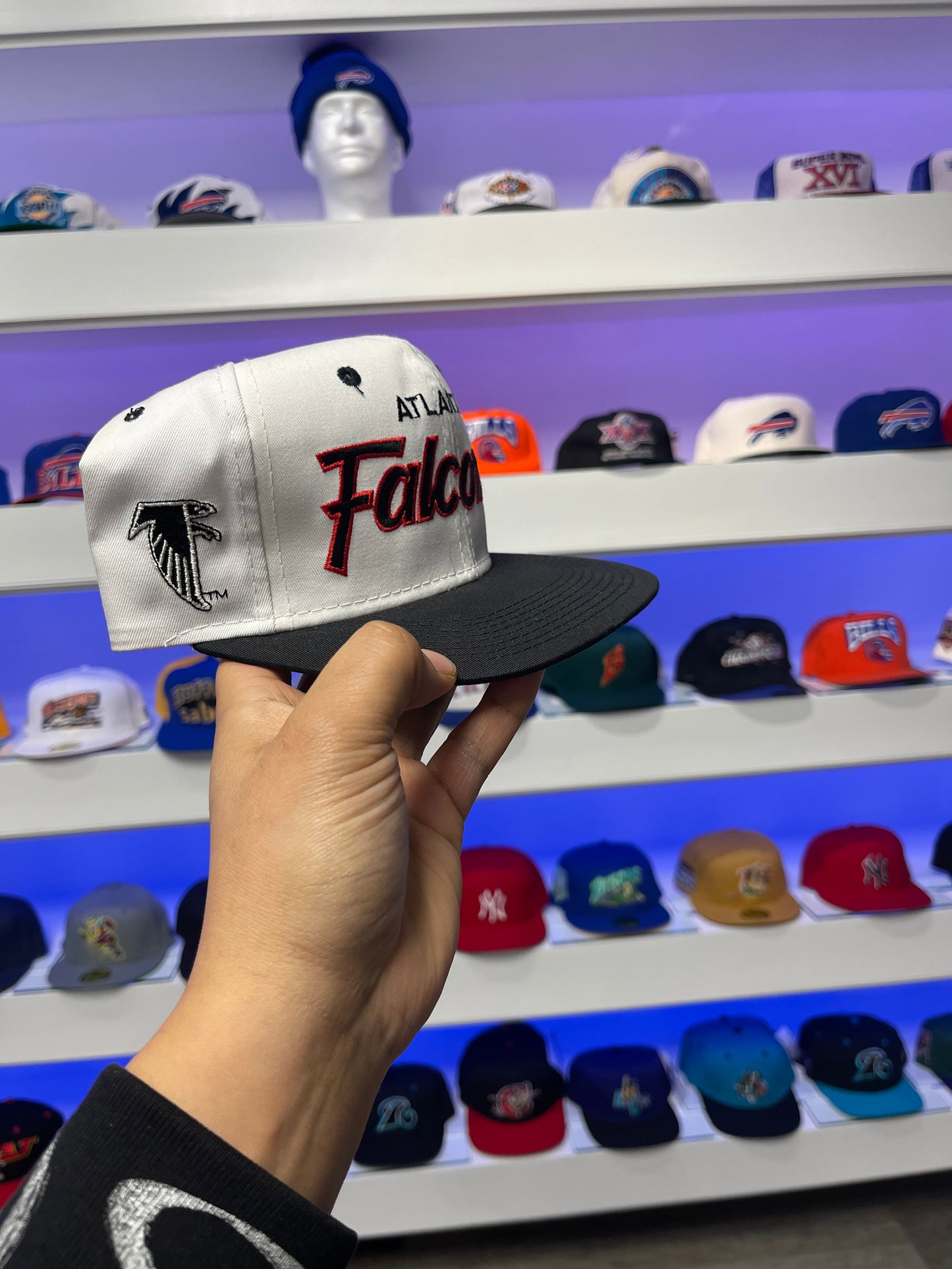 Vintage Atlanta Falcons Especialidades deportivas Doble guión Twill Snap Back