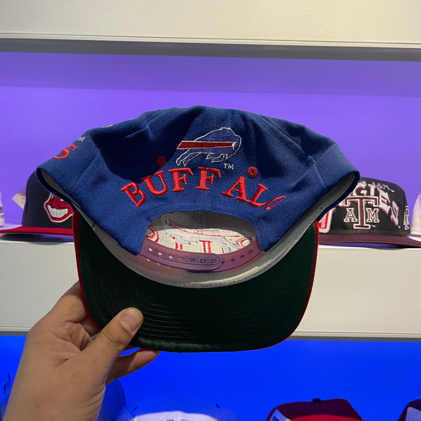 Cierre trasero de lana de los Buffalo Bills de la década de 1990
