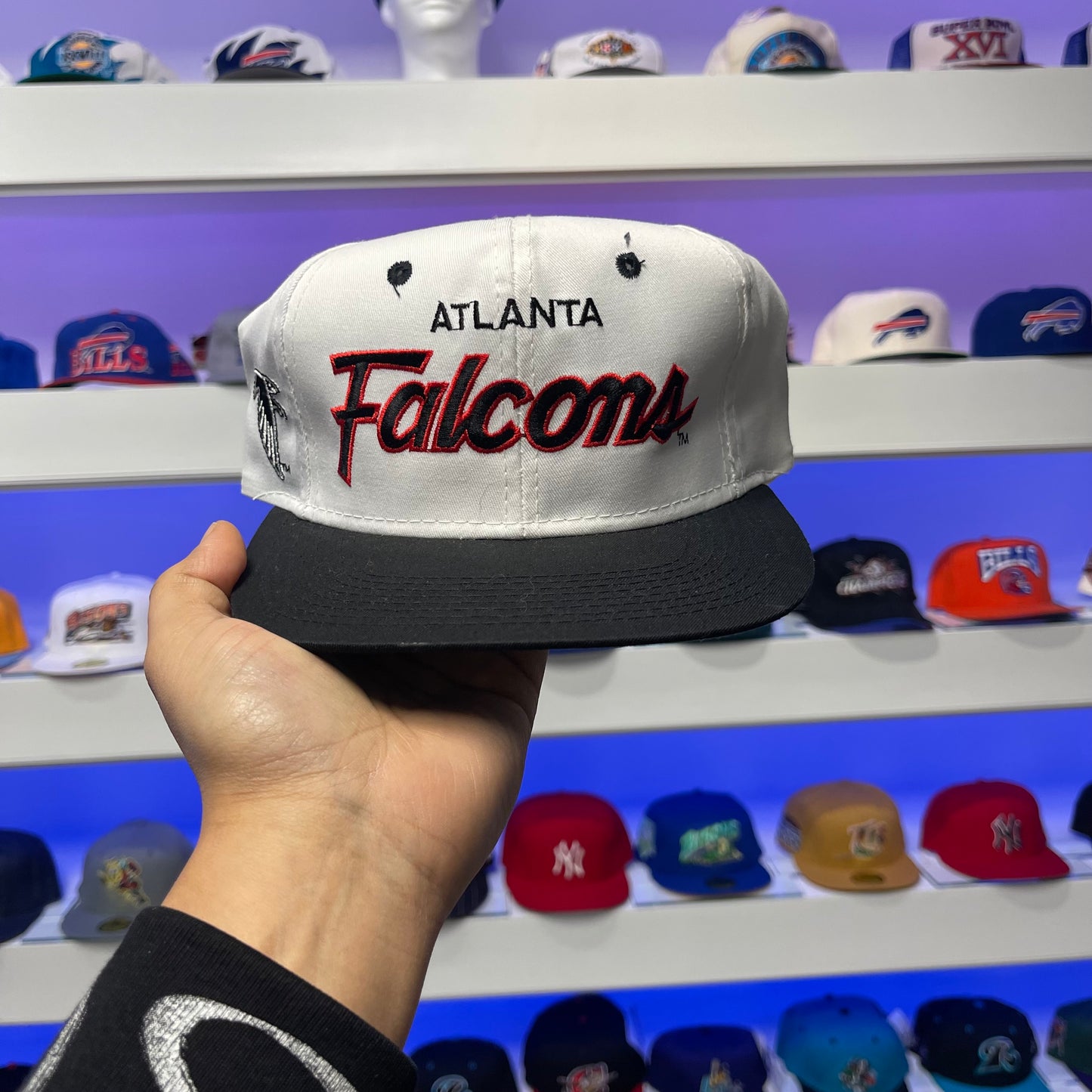 Vintage Atlanta Falcons Especialidades deportivas Doble guión Twill Snap Back