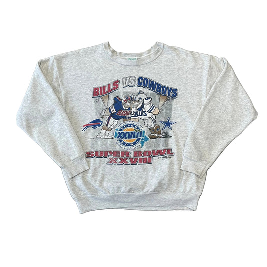 Vintage 1994 Buffalo Bills Vs Dallas Cowboys Super Bowl XXVIII Sweatshirt Size Large