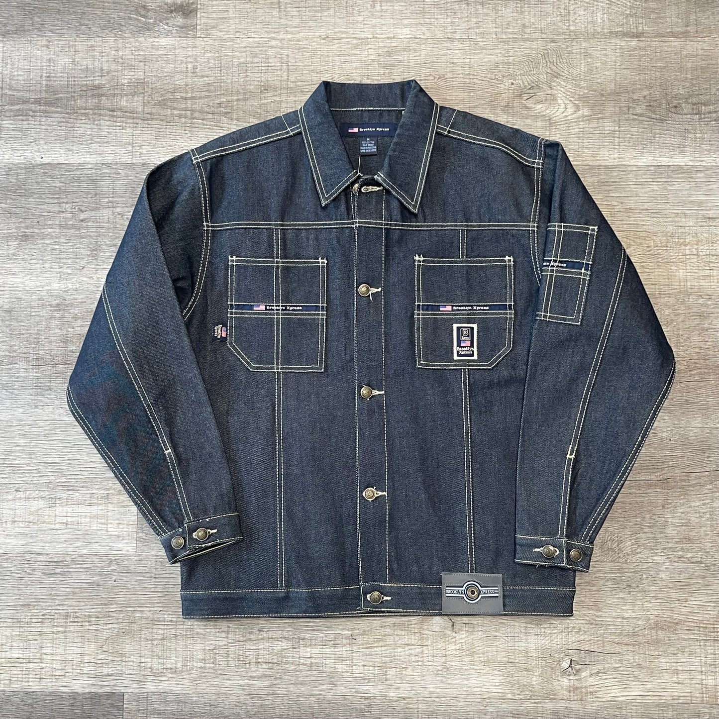 Vintage 2000s Brooklyn Express Denim Jacket Size Medium