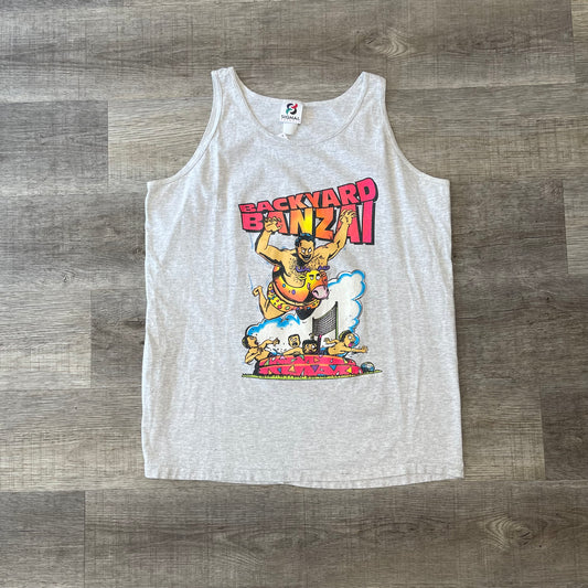 Vintage Backyard Banzai Tank Top Graphic Tee 1994 Signal Artwear 90s Retro Sz XL