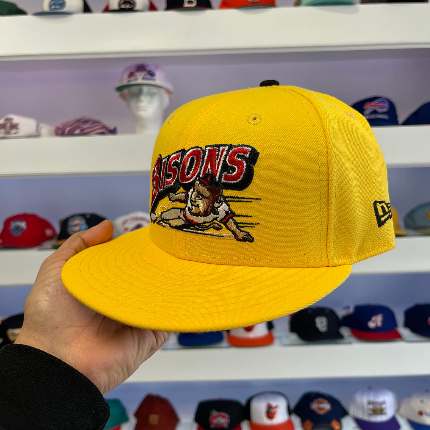 Exclusive MiLB Buffalo Bisons Sliding Logo Fitted Size 8