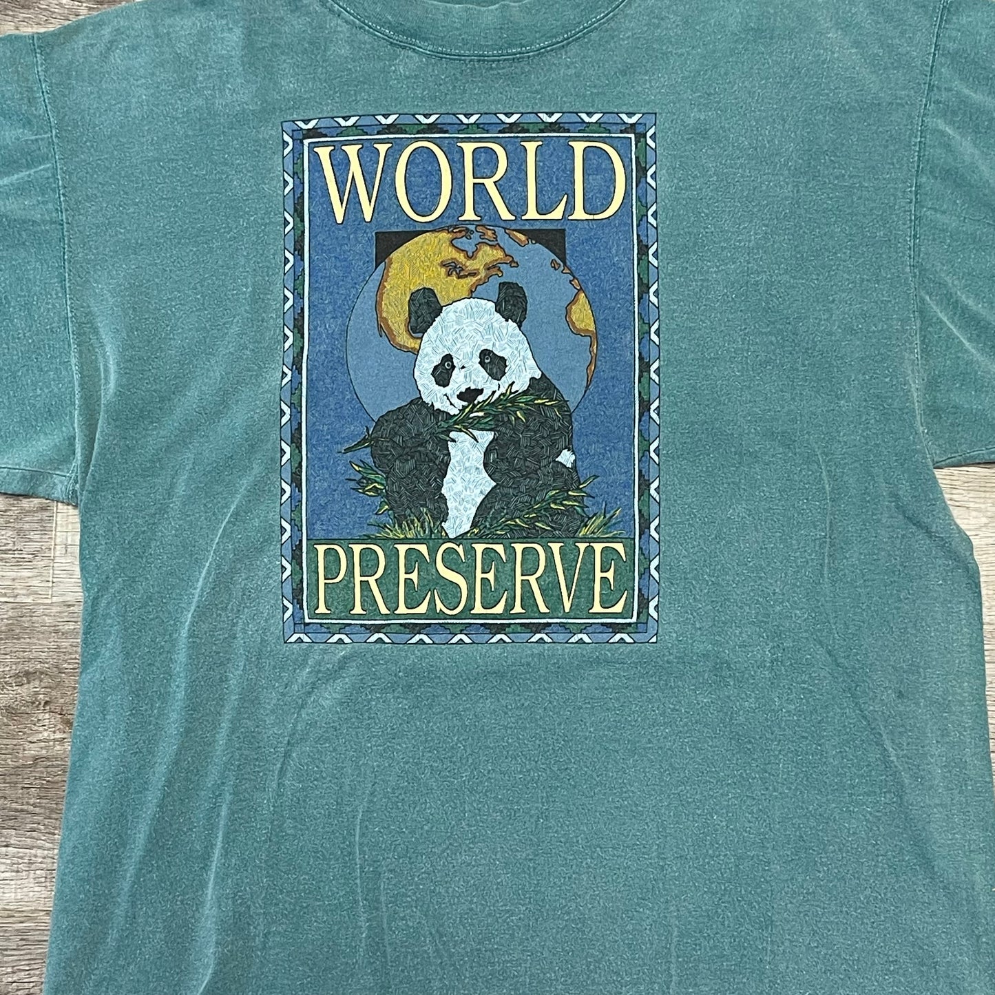 Vtg 90's Galt Sand WORLD PRESERVE Panda Graphic T-Shirt Size Large