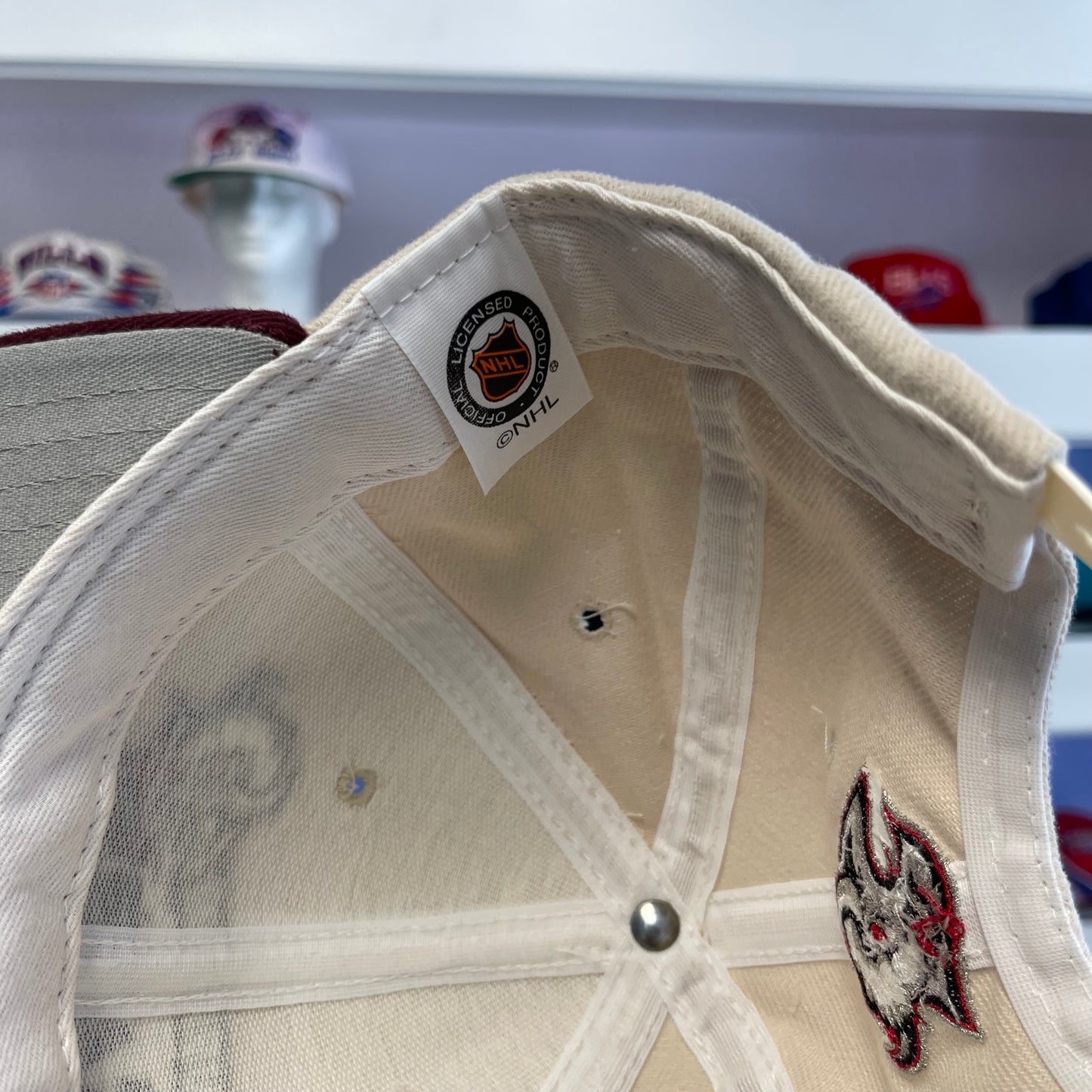 Vintage 1990s NHL Buffalo Sabres Goat Head Snap Back Dead Stock New
