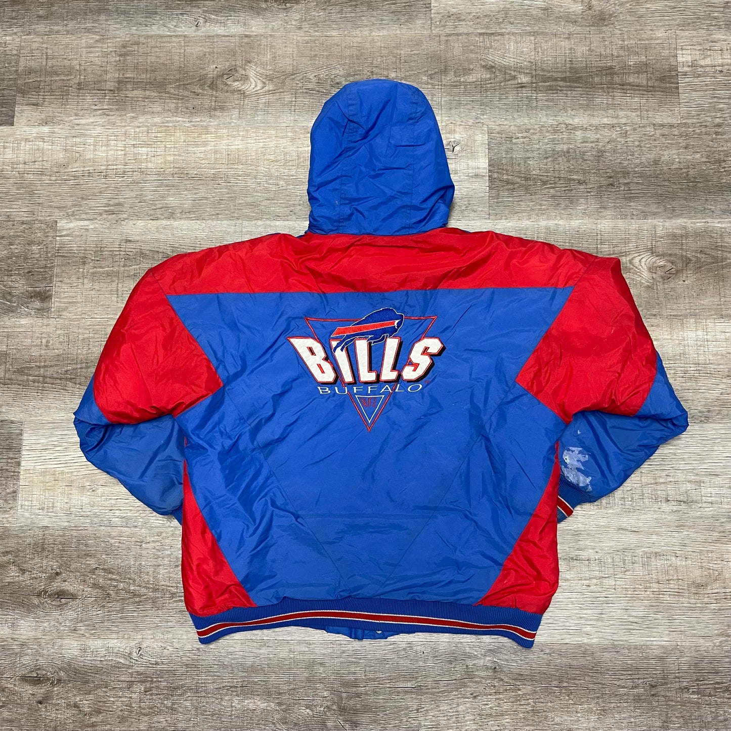 1990s Buffalo Bills Logo 7 Puffer Jacket Size Large