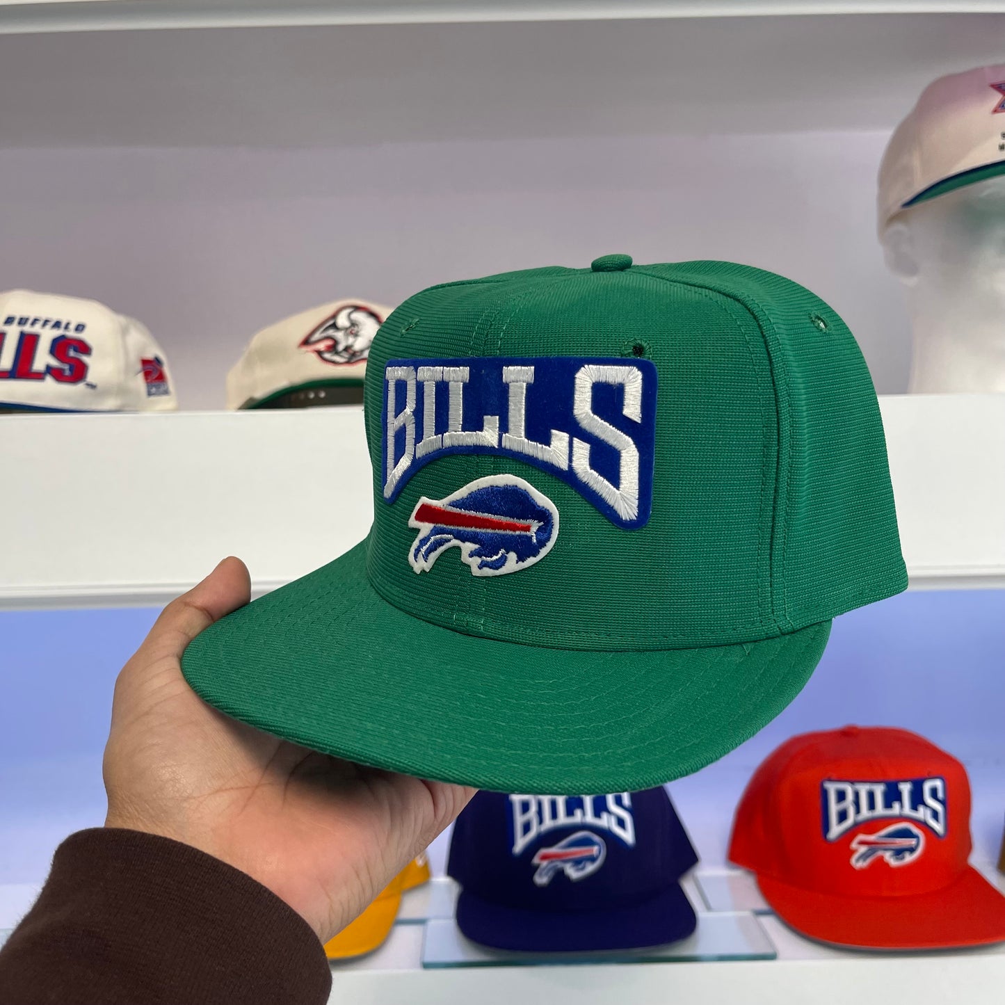 1990s Buffalo Bills Green Wool Snap Back