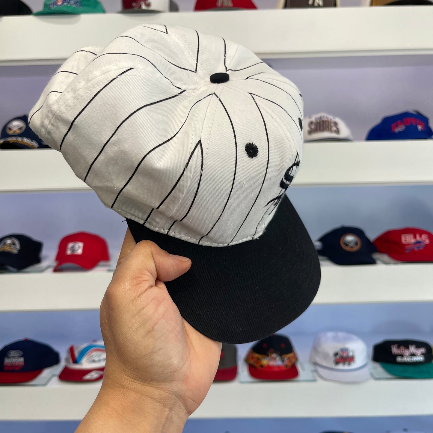 Vintage 1990s MLB Chicago Sox Pin Stripe Snap Back