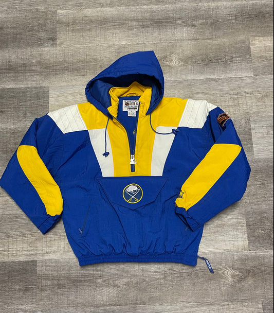 1990s Buffalo Sabres Pull Over Starter Jacket Size medium