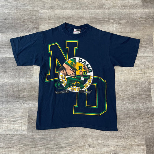 Vintage 90s Norte Dame Fighting Irish NCAA T Shirt Size XL