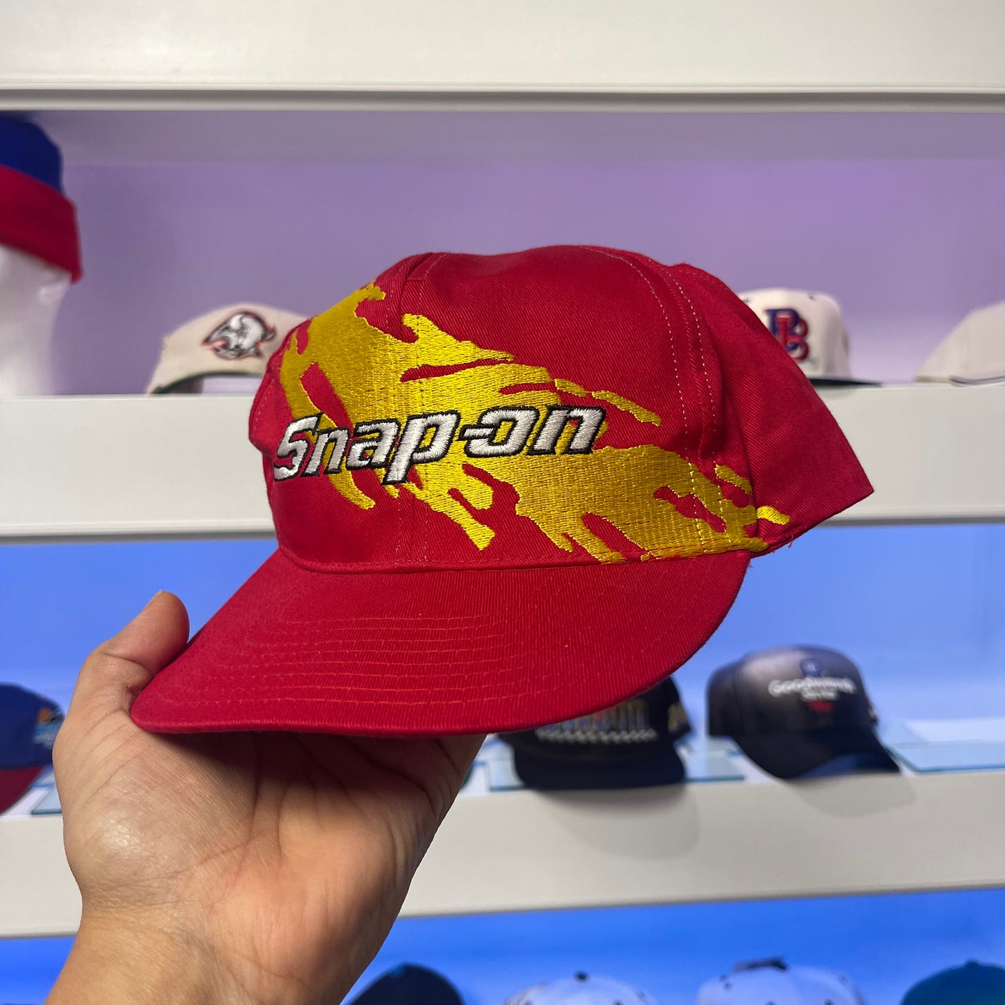 Vintage Snap On Splash Logo Snap Back