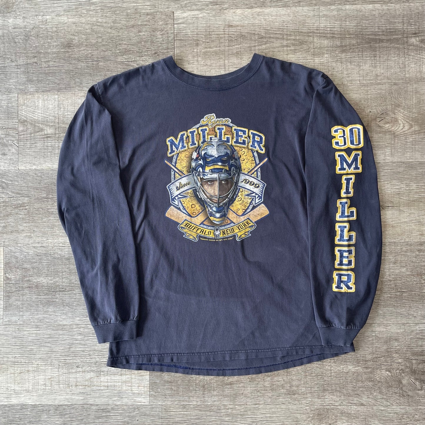 Vintage 2000s Y2K Buffalo Sabres Ryan Miller Long Sleeve Shirt Size XL