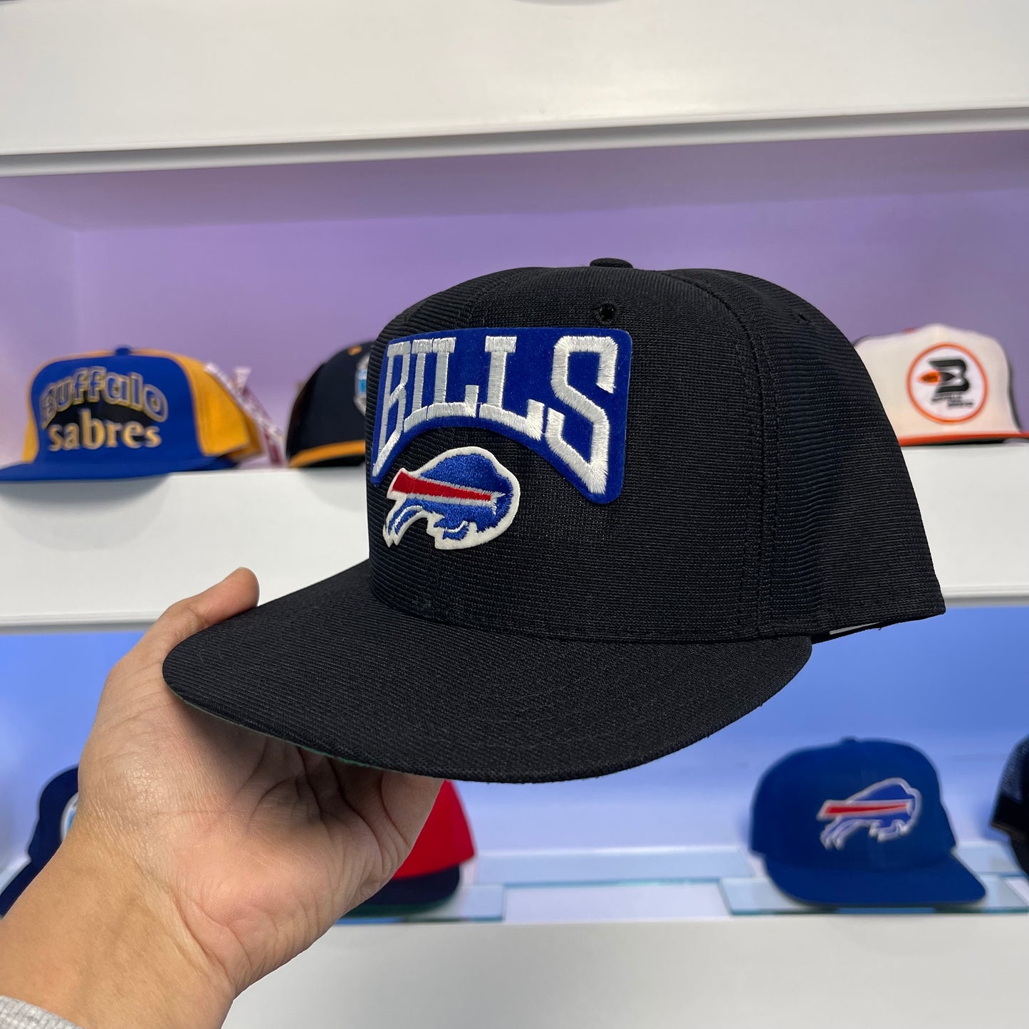 Vintage Buffalo Bills Black Wool Snap Back