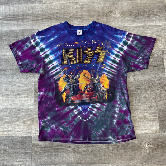 Vintage 1998 KISS Psycho Circus XL Tie Dye T-shirt Short Sleeve