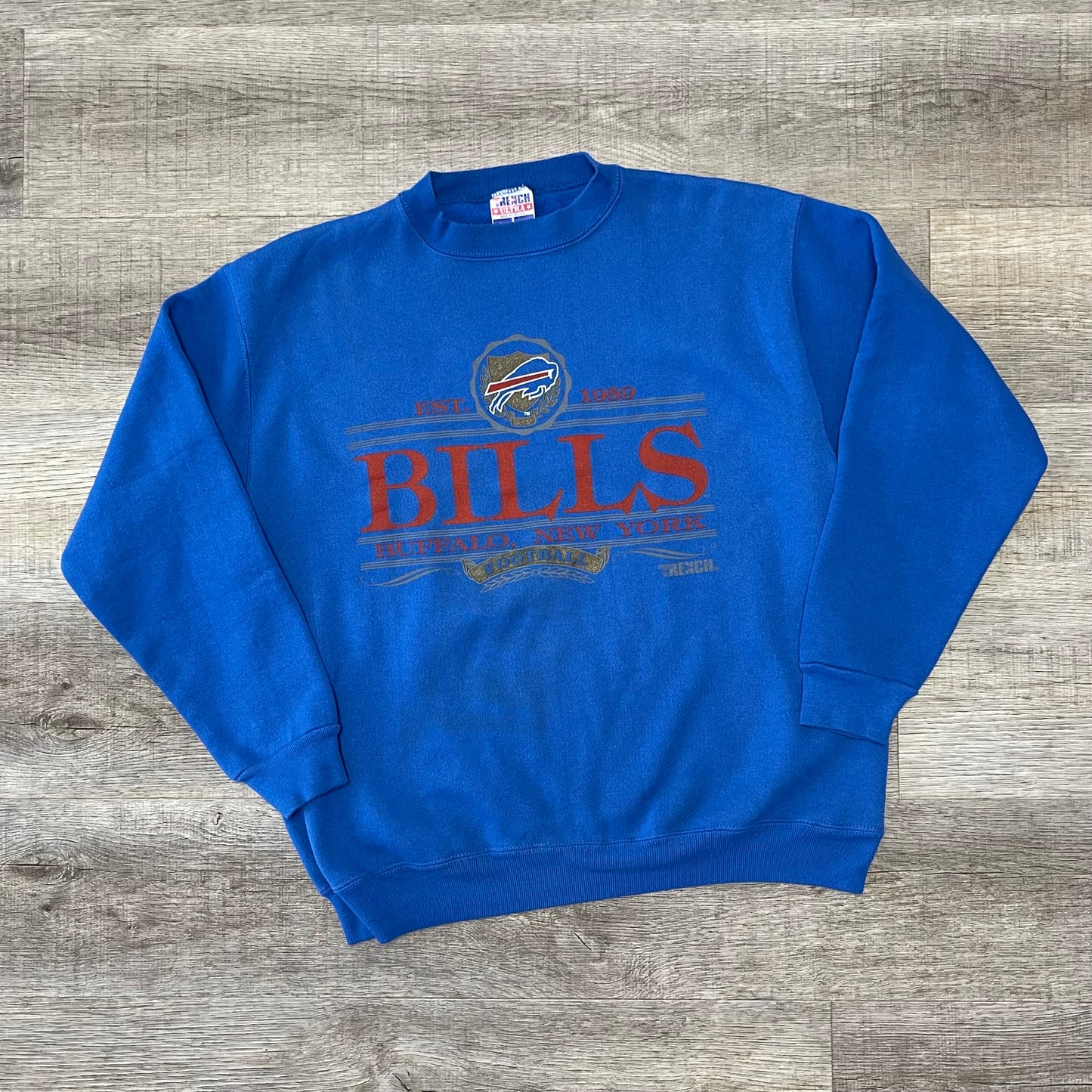 Vintage 1990s NFL Buffalo Bills Trench Sweatshirt Size Large