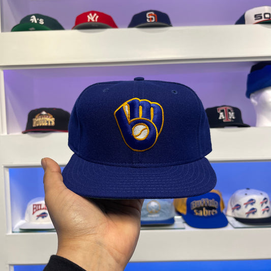 Vintage MLB Milwaukee Brewers New Era Wool Diamond Collection Fitted Size 7 1/2