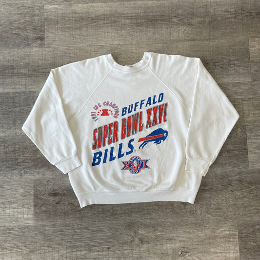 Vintage 1991 NFL Buffalo Bills Vs New York Giants Super Bowl XXVI Sweatshirt Size Medium