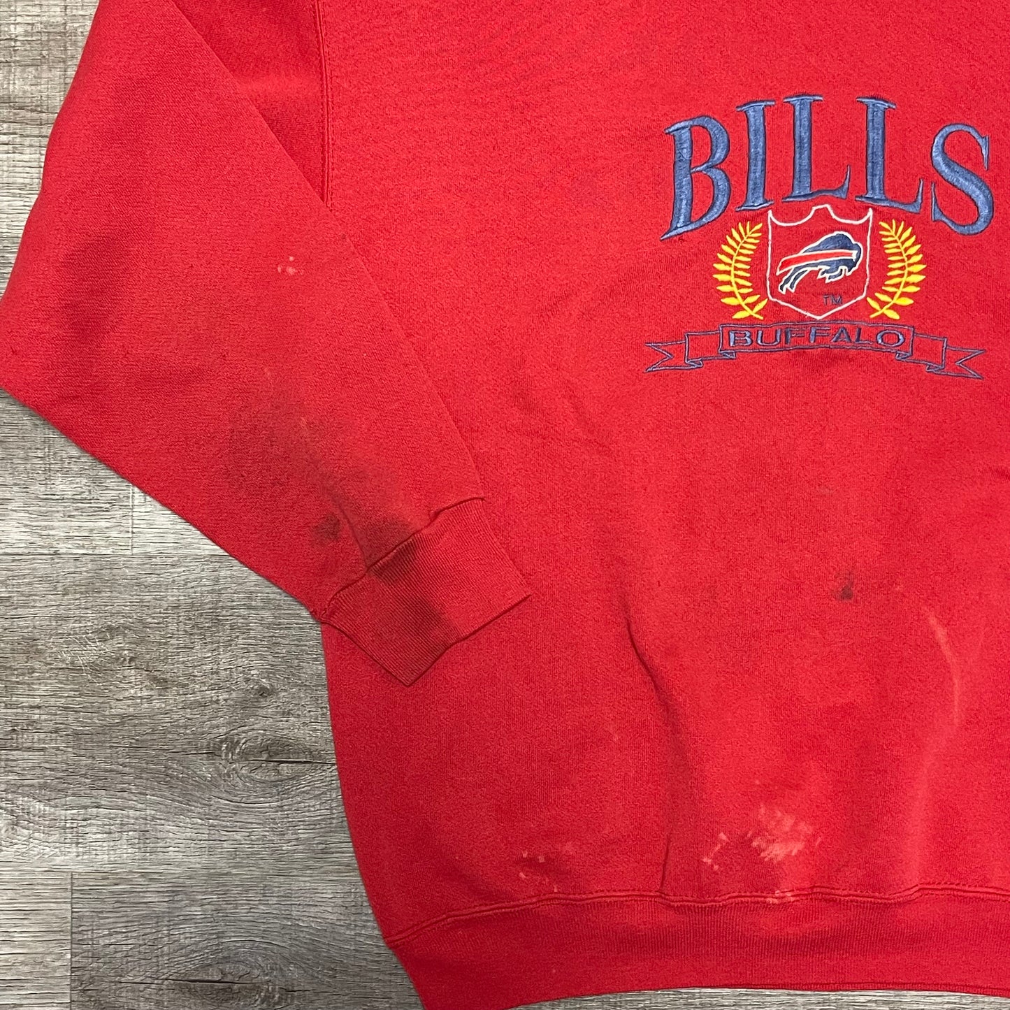 1990s Buffalo Bills Red Trench Sweatshirt Size 2x