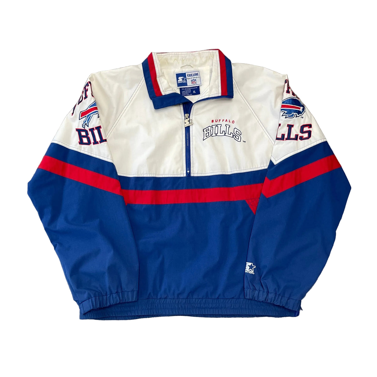 Vintage 1990s NFL Buffalo Bills Starter Windbreaker Pull Over Jacket Size XL