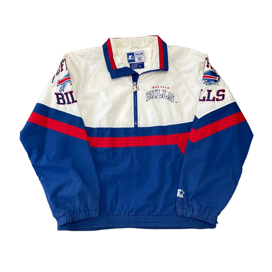 Vintage 1990s NFL Buffalo Bills Starter Windbreaker Pull Over Jacket Size XL