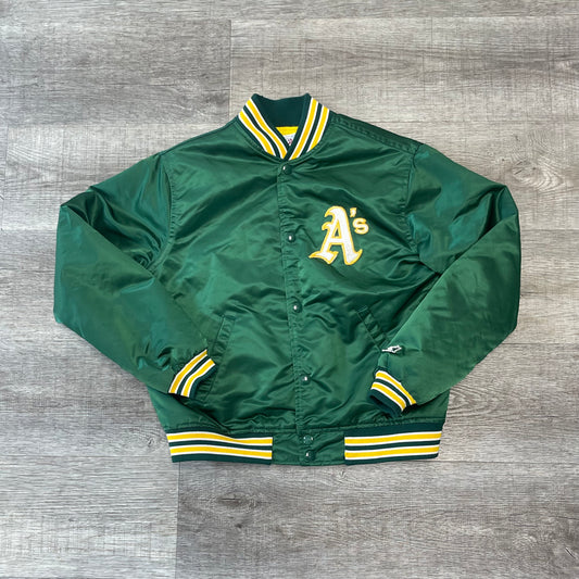 Vintage MLB Oakland Athletics Starter Satin Jacket Kids Large