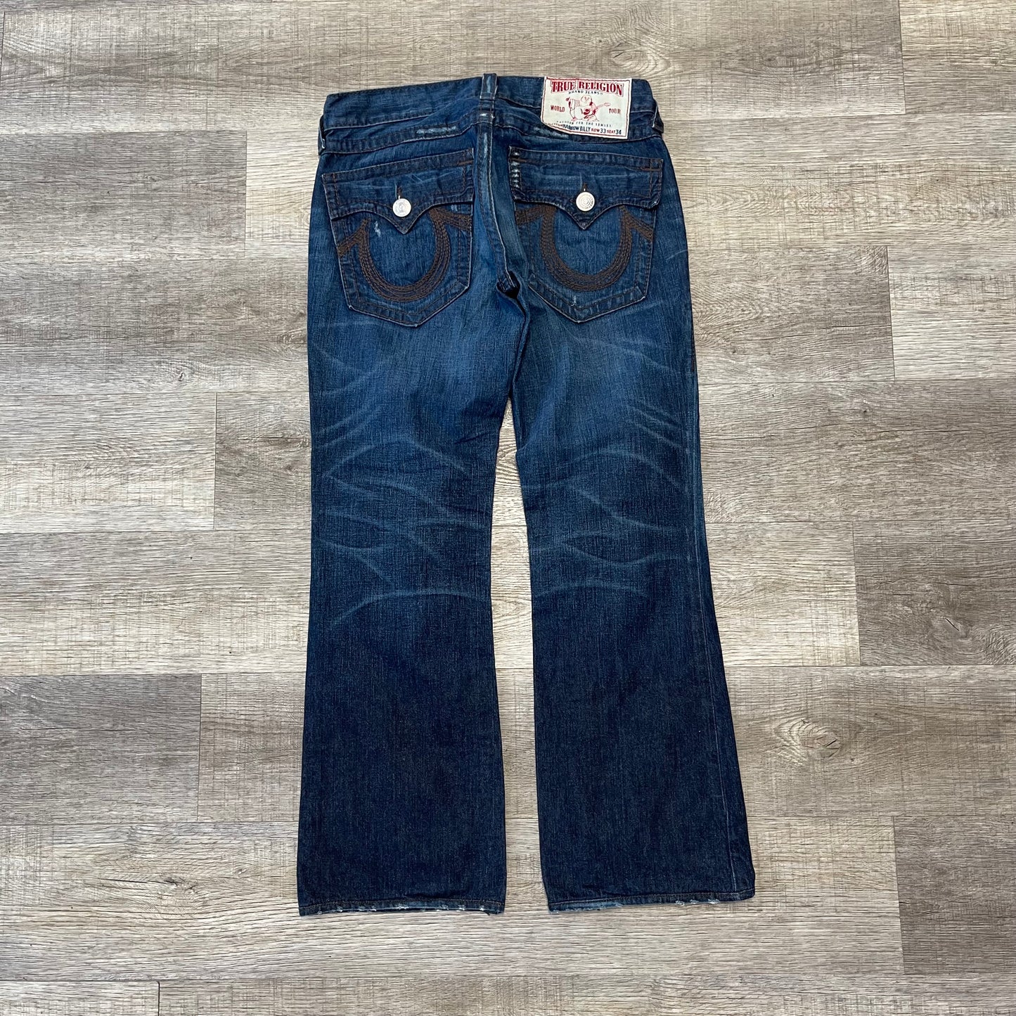 Vintage Y2K True Religion Denim Blue Jeans Size 33x42