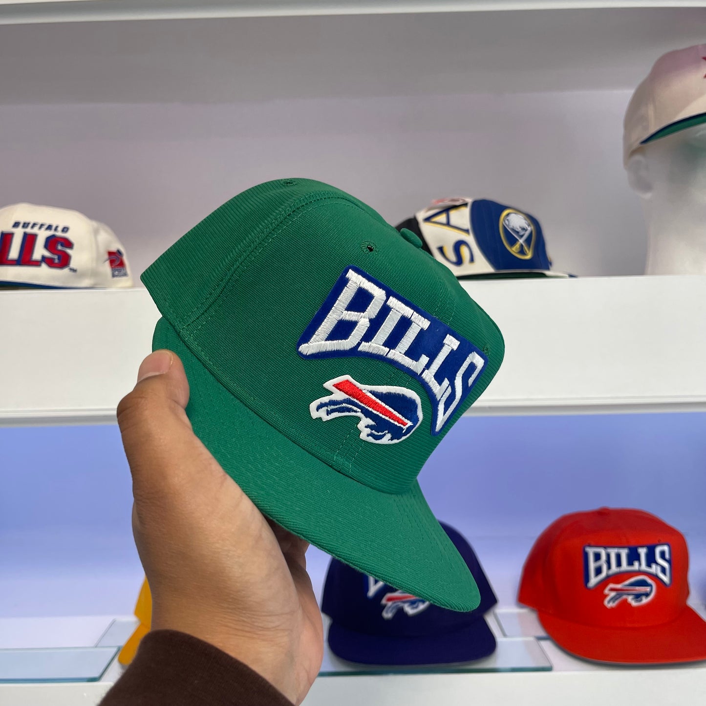 1990s Buffalo Bills Green Wool Snap Back