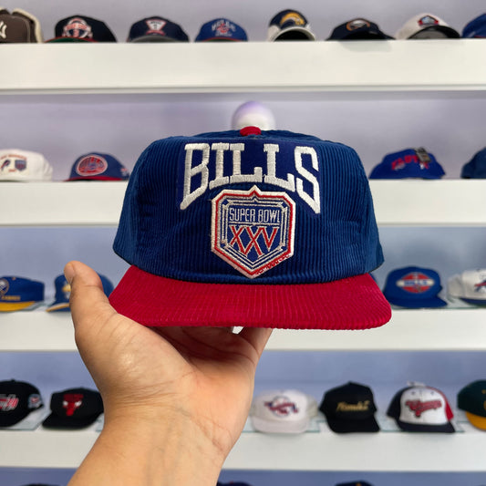 Vintage 1991 NFL Buffalo Bills Super Bowl XXV Corduroy Snap Back