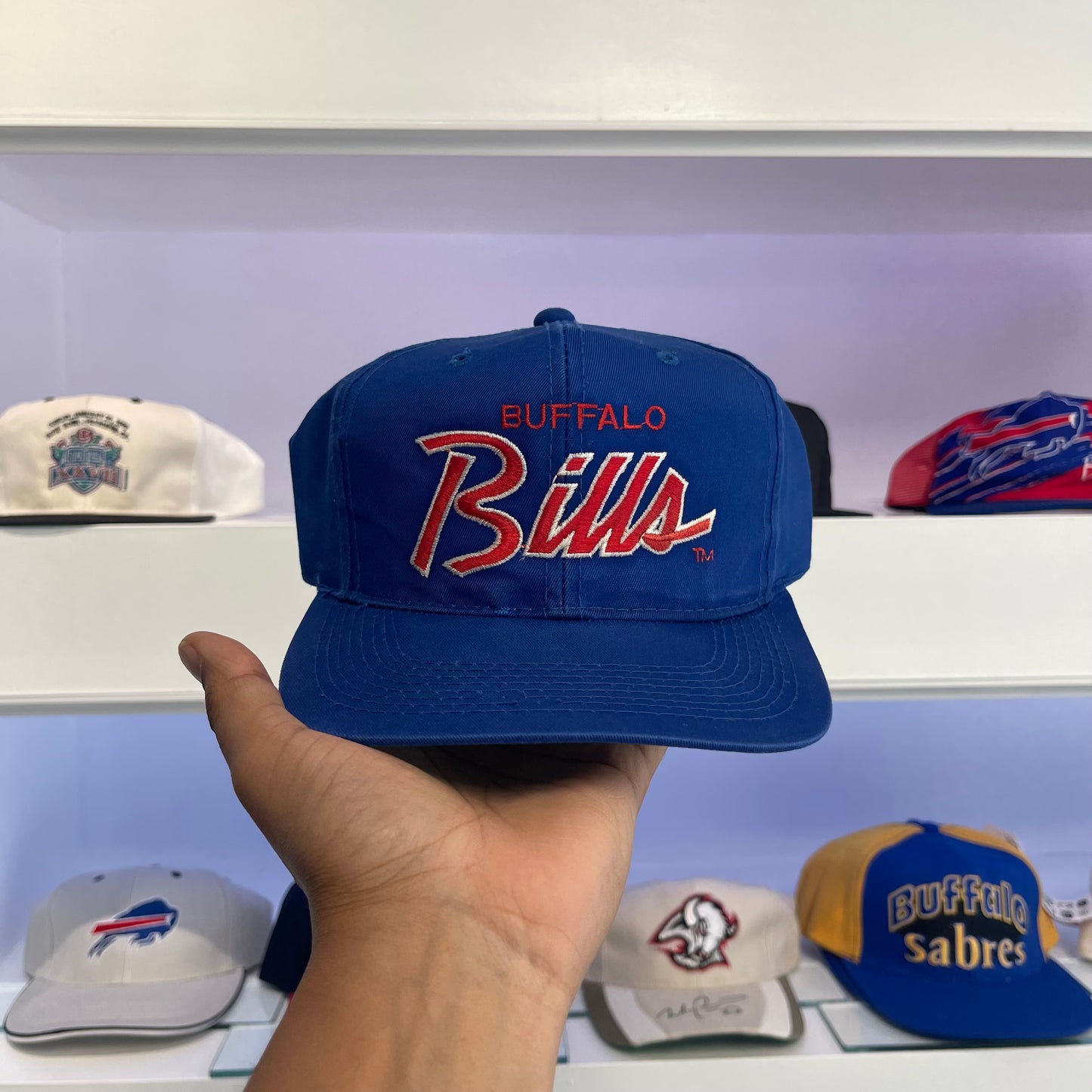 Vintage 90s Buffalo Bills Script Twill Sports Specialties NFL Snap Back