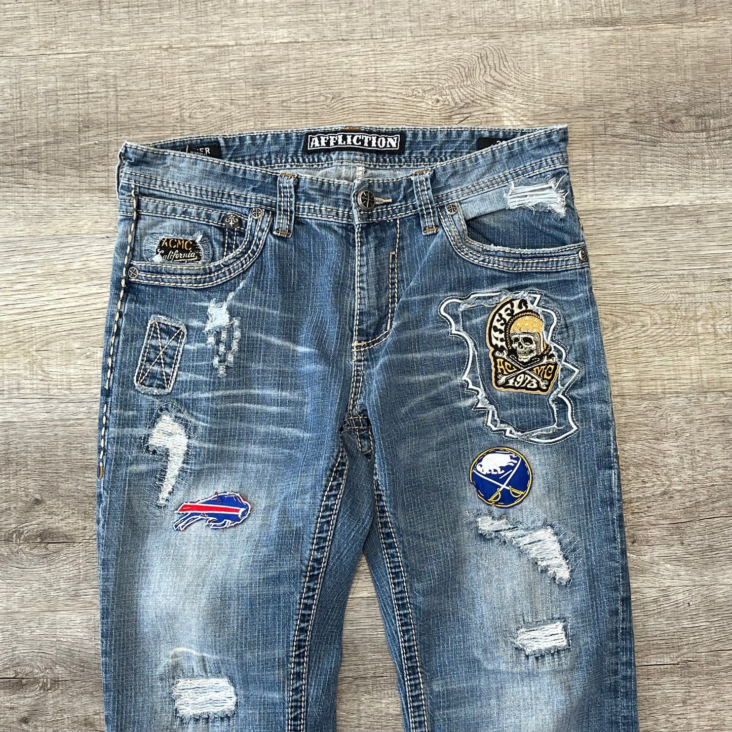 Vintage 2000s Custom Affliction Denim Jeans Size 32x41