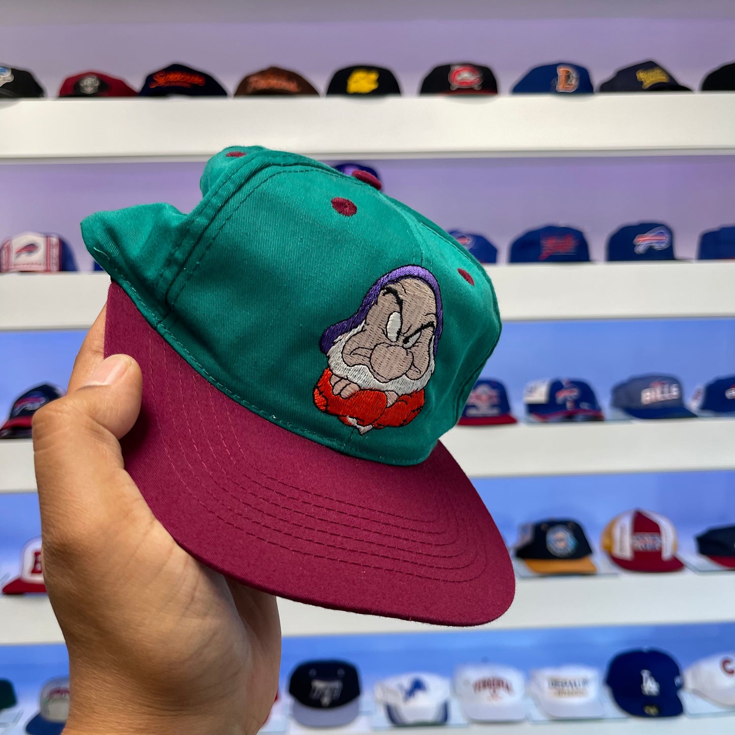Vintage Grumpy Snow White Twill Snap Back