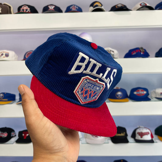Vintage 1991 NFL Buffalo Bills Super Bowl XXV Corduroy Snap Back