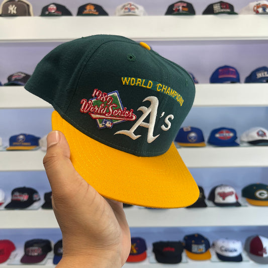Vintage 1989 MLB Oakland A’s World Series Champs Wool Snap Back