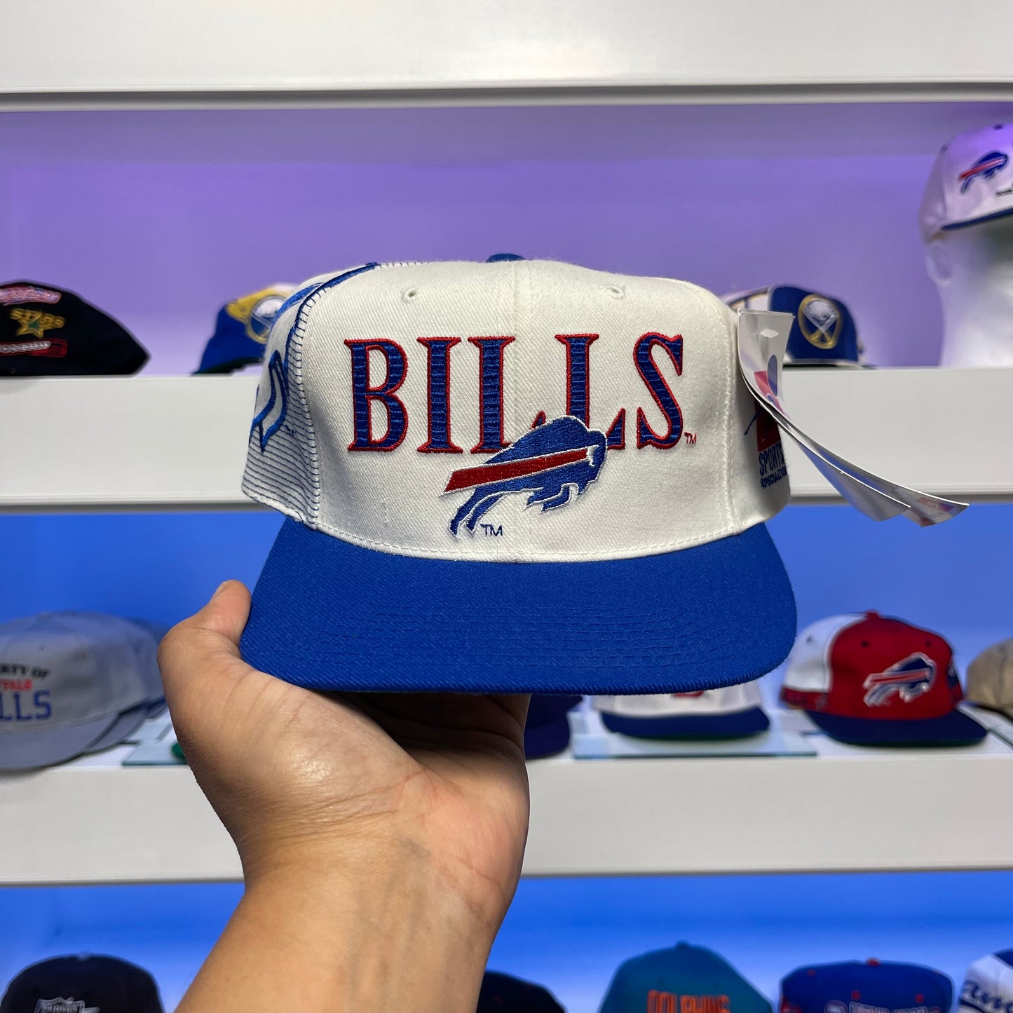 1990s Buffalo Bills Sports Specialties Shadow Wool Snap Back Dead Stock New