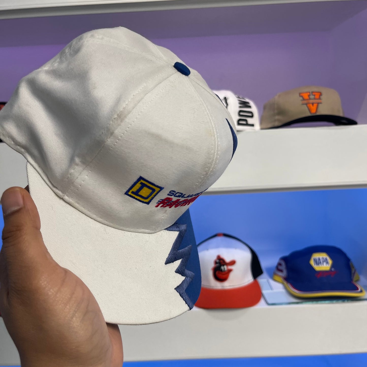 Vintage Square D Racing Jagged Edge Strap Back