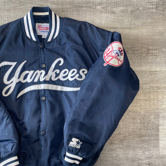 Vintage MLB New York Yankees Starter Satin Jacket Size Medium